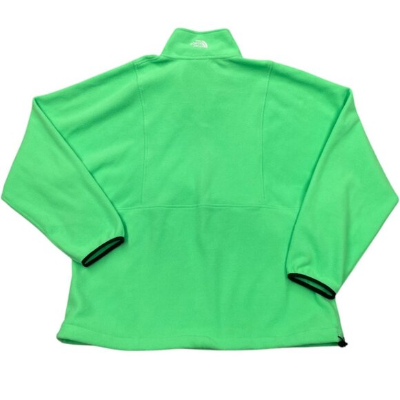 The North Face Neon Green Fleece Pullover Jacket Sweater Zip Pockets Men's XL - Picture 14 of 14